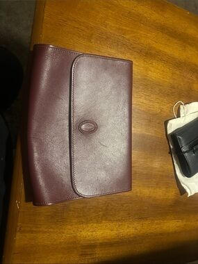 Cartier Men's Leather Flap Wallet in Burgundy